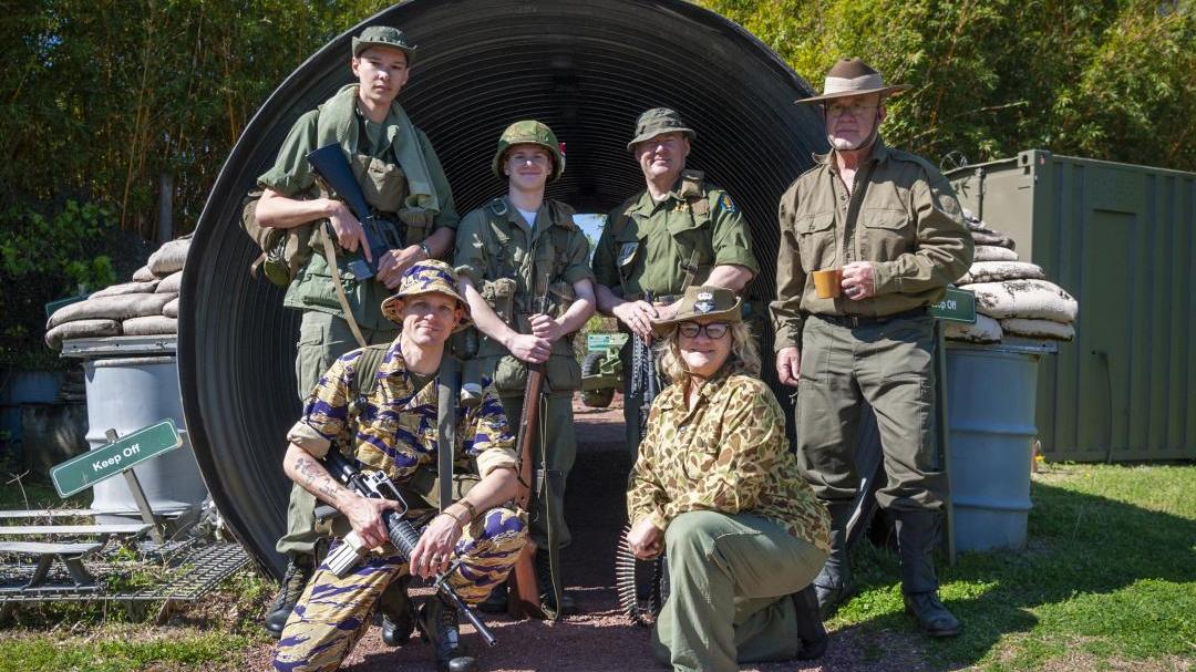 A group of reenactors at Patriots Point.