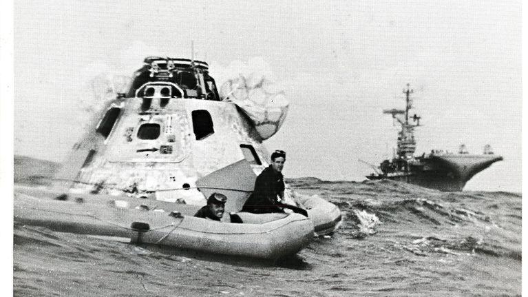 The USS Yorktown picks up crew members on the Apollo 8.