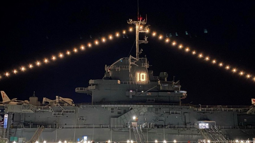 Yorktown at night