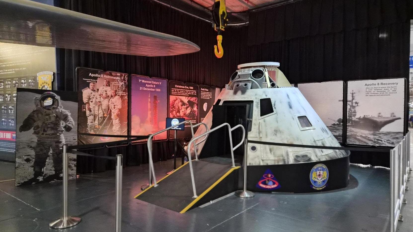 View of the Apollo 8 Exhibit on the USS Yorktown