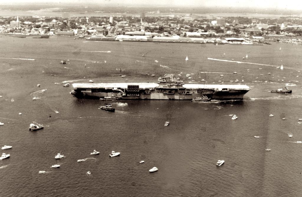cv-10 coming into charleston harbor