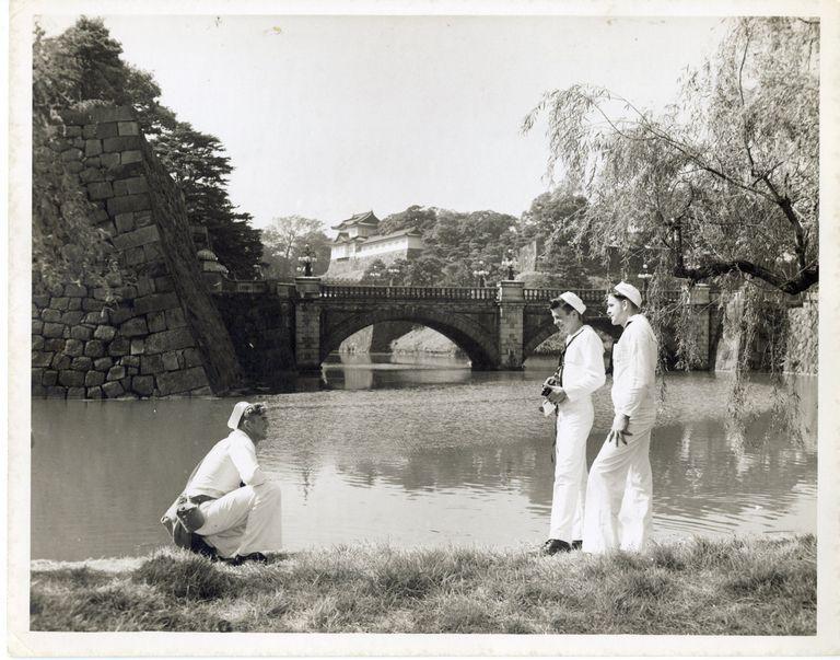 US sailors in the Japanese Imperial Gardens. 