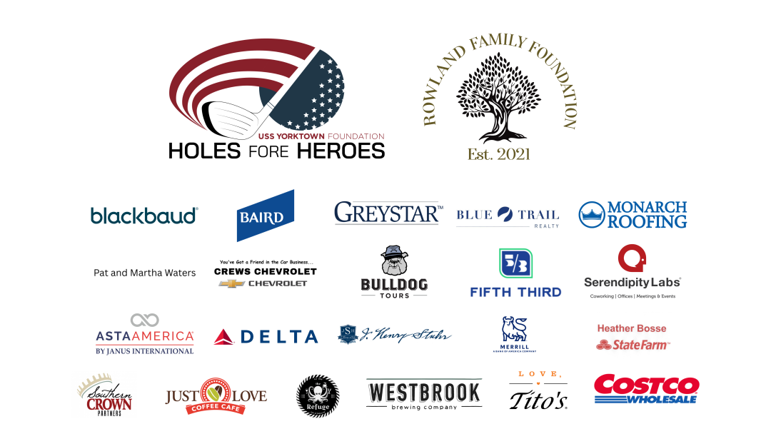 Logos of sponsors for Holes Fore Heroes