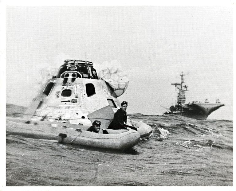 The USS Yorktown picks up crew members on the Apollo 8.