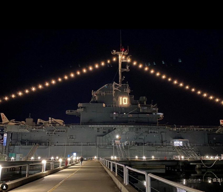 Yorktown at night
