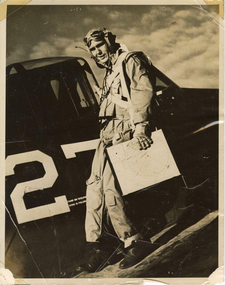 Image of Smokey Stover boarding a plane.