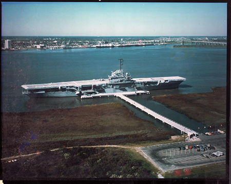 Early image of the USS Yorktown at Patriots Point