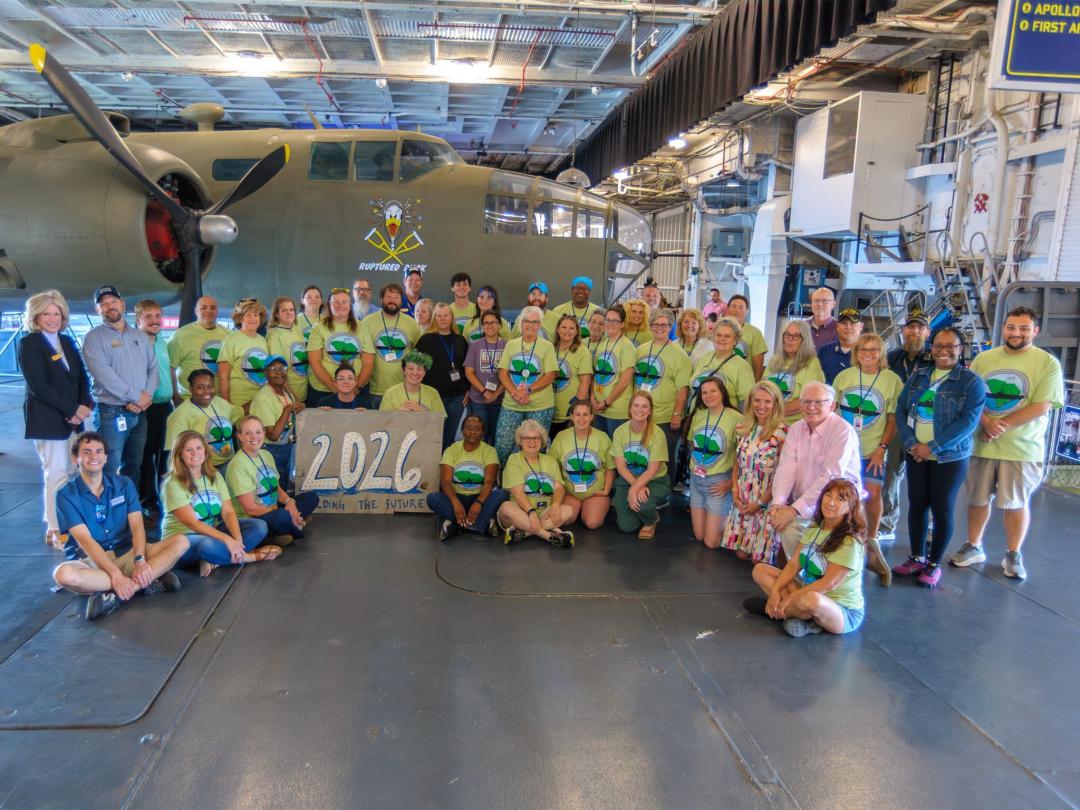 SC Teachers on the Hangar Deck of the USS Yorktown for professional development