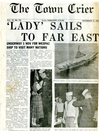 The Town Crier, Vol. VI, No. VII, U.S.S. Yorktown (CVS-10) "Lady Sails to Far East.”